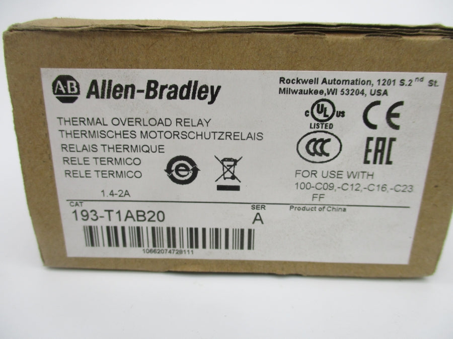 ALLEN BRADLEY 193-T1AB20 SER. A 690V 1.4-2A (BR/WH) NSMP