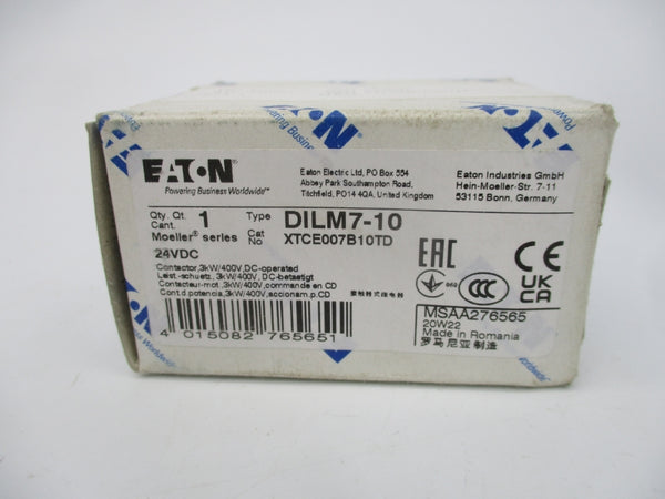 EATON DILM7-10 XTCE007B10TD 24VDC NSMP