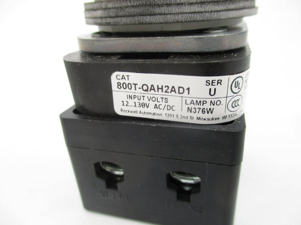 ALLEN BRADLEY 800T-QAHAD1 SER. U 12-130VAC/DC (WH) NSMP