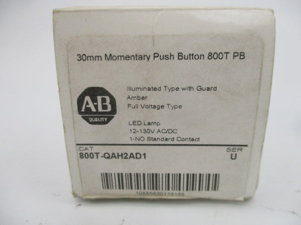ALLEN BRADLEY 800T-QAHAD1 SER. U 12-130VAC/DC (WH) NSMP