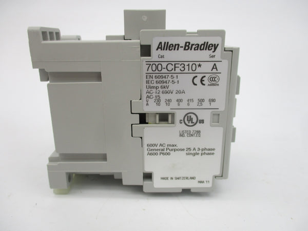 ALLEN BRADLEY 700-CF310D SER. A 110/120V 25A (BR/WH) NSMP