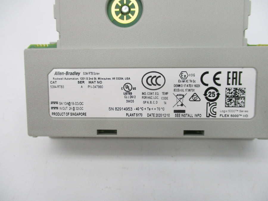 ALLEN BRADLEY 5094-RTB3 SER. A (BR/WH) NSMP