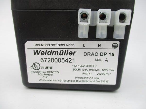 WEIDMULLER 6720005421 SER. A 125V 15A NSMP