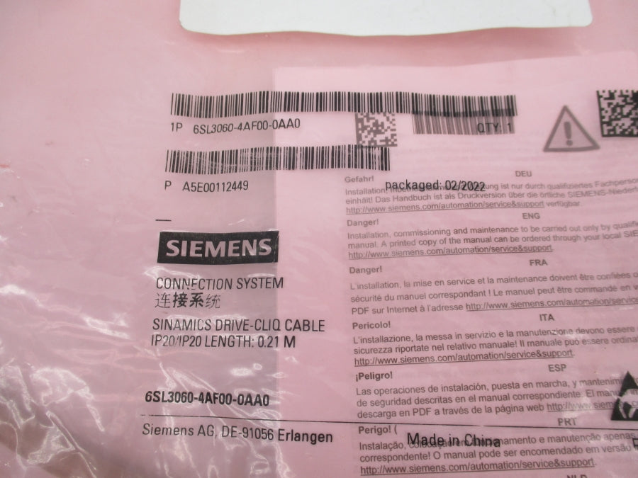 SIEMENS 6SL3060-4AF00-0AA0 0.21M NSMP