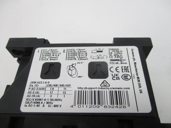 SIEMENS 3RT2025-1AG20 110V NSMP