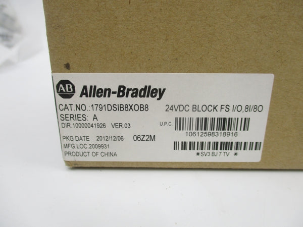 ALLEN BRADLEY 1791DSIB8X0B8 SER. A 24VDC (BR/WH) NSMP
