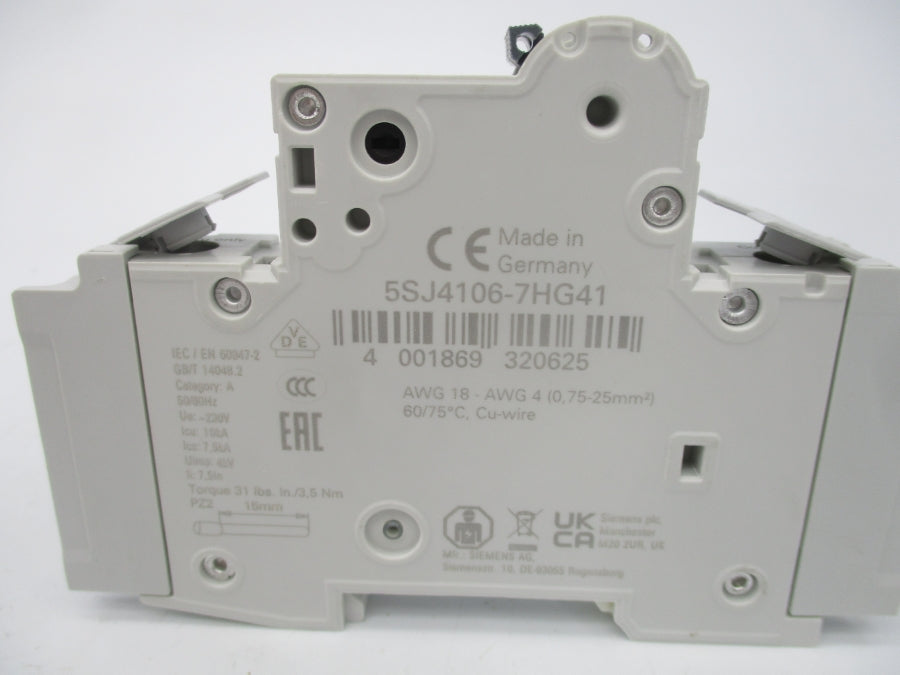 SIEMENS 5SJ4106-7HG41 240V 6A NSMP