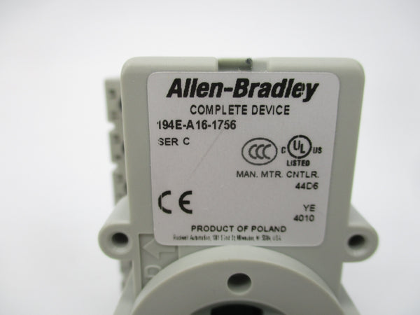 ALLEN BRADLEY 194E-A16-1756 SER. C 600VAC 16A (BR/WH) NSMP