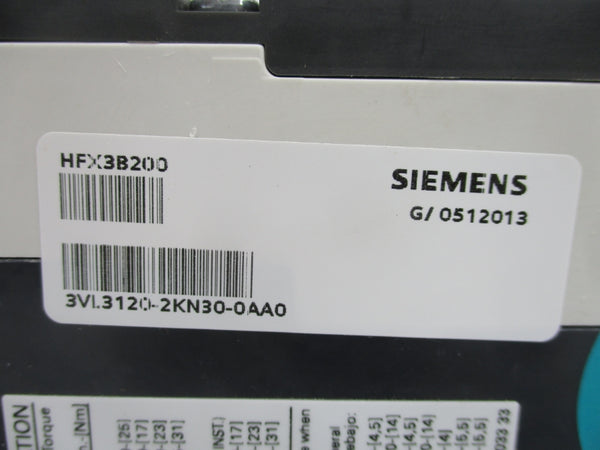 SIEMENS 3VL3120-2KN30-0AA0 HFX3B200 600V 200A NSNP