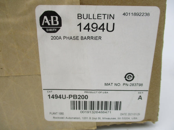 ALLEN BRADLEY 1494U-PB200 SER. A (BR/WH) NSMP