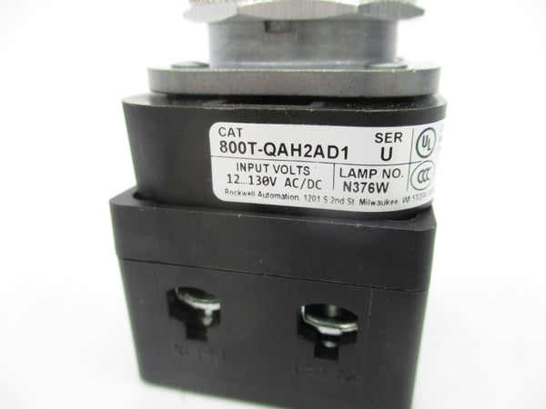 ALLEN BRADLEY 800T-QAH2AD1 SER. U 12-130VAC/DC (AS PICTURED) NSNP