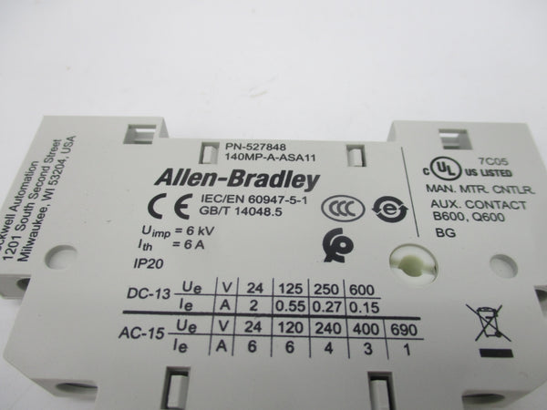 ALLEN BRADLEY 140MP-A-ASA11 600V NSNP