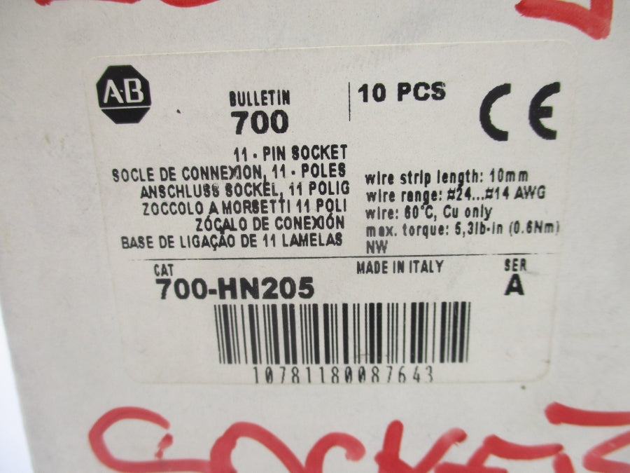 ALLEN BRADLEY 700-HN205 SER. A 300V 10A (PACKAGE OF 10) (WH) NSMP