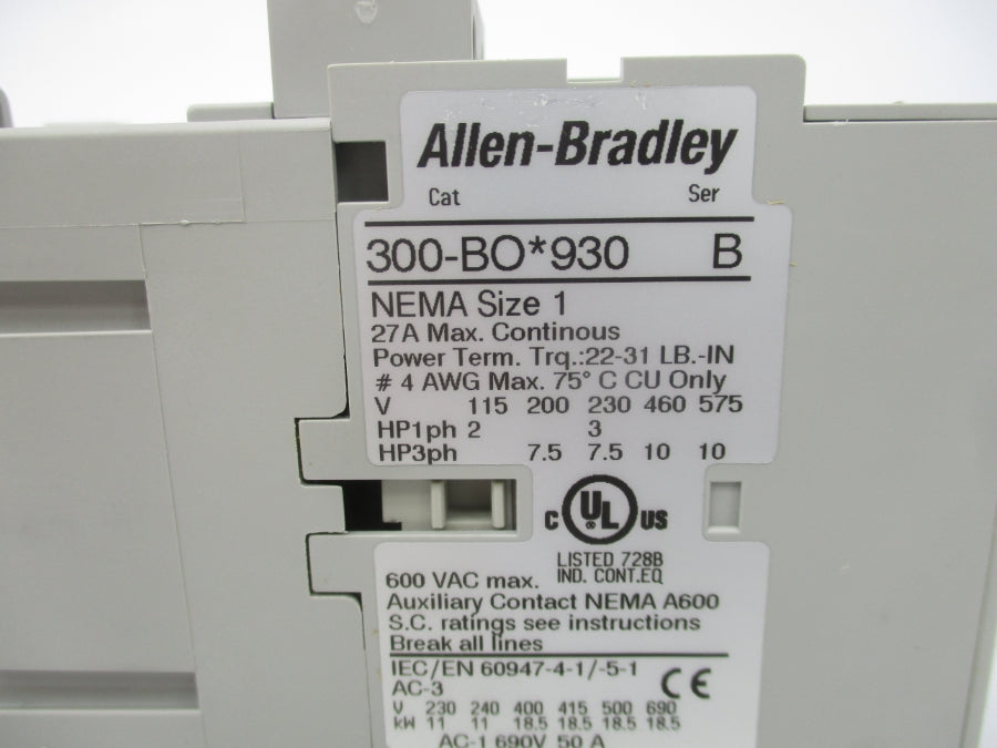 ALLEN BRADLEY 300-BOD930 SER. B 110/120V (BR/WH) NSMP