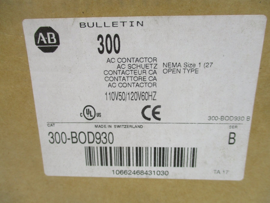 ALLEN BRADLEY 300-BOD930 SER. B 110/120V (BR/WH) NSMP
