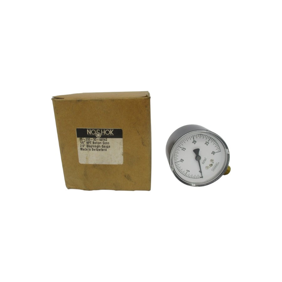 NOSHOK 25-200-30-OZ/IN2 0-30 1/4" NSMP
