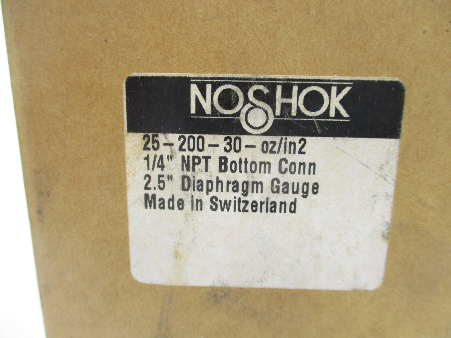 NOSHOK 25-200-30-OZ/IN2 0-30 1/4" NSMP