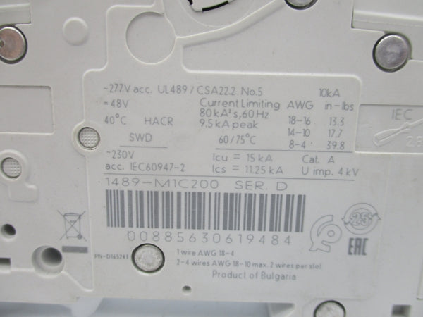 ALLEN BRADLEY 1489-M1C200 SER. D 277VAC 20A NSNP