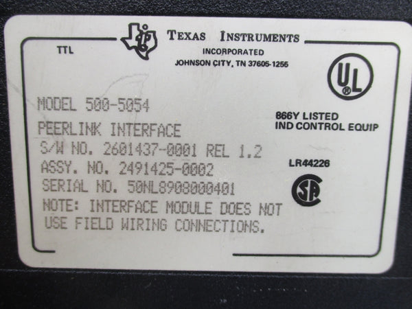 TEXAS INSTRUMENTS 500-5054 UNMP