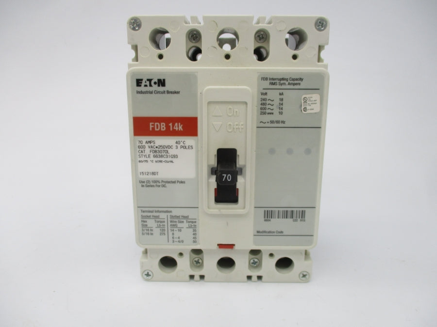 EATON FDB3070L 600VAC 70A NSMP