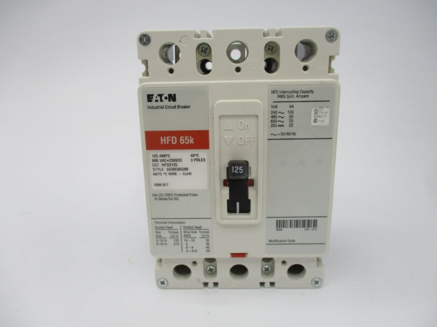 EATON HFD3125 600VAC 125A NSMP