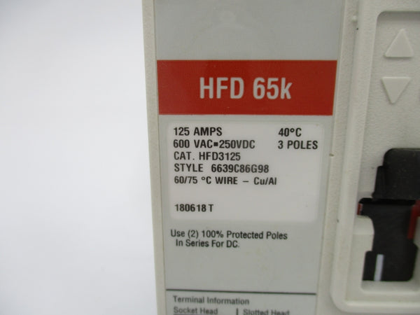 EATON HFD3125 600VAC 125A NSMP