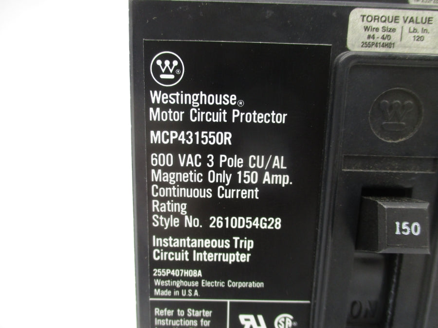 CUTLER HAMMER MCP431550R 600VAC 150A NSMP