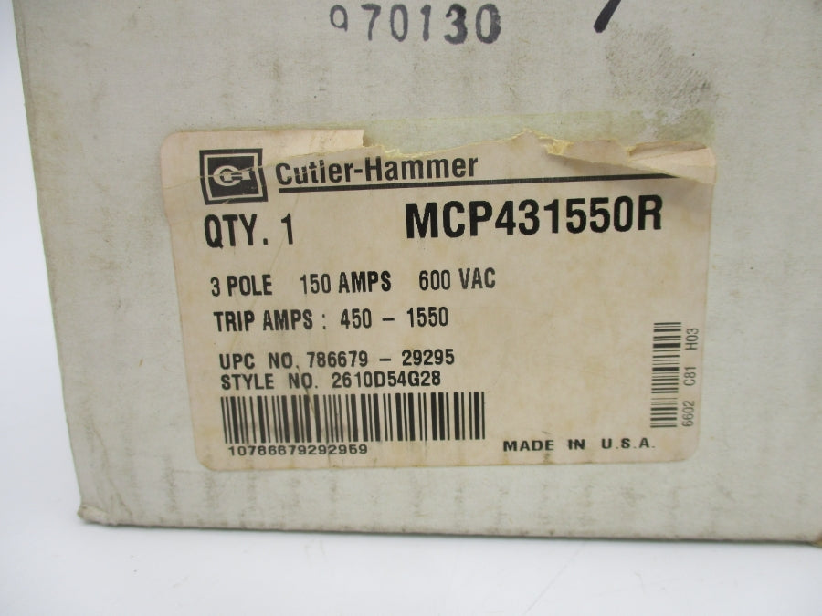 CUTLER HAMMER MCP431550R 600VAC 150A NSMP