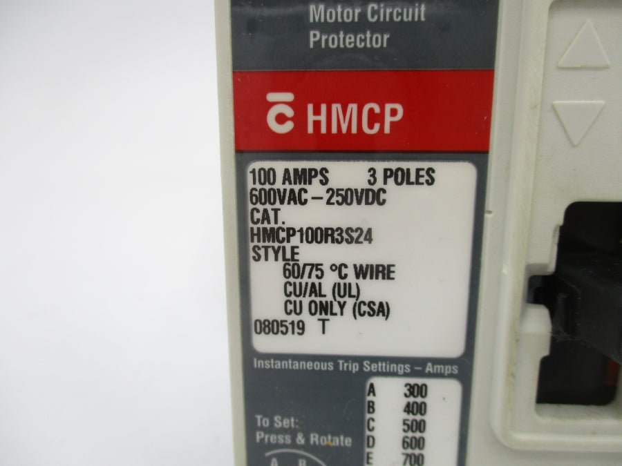CUTLER HAMMER HMCP100R3S24 600VAC 100A NSMP