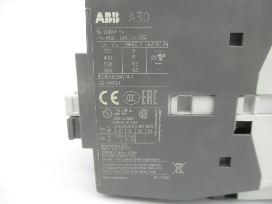 ABB 1SBL281001R8410 A30-30-10 110-120V NSMP