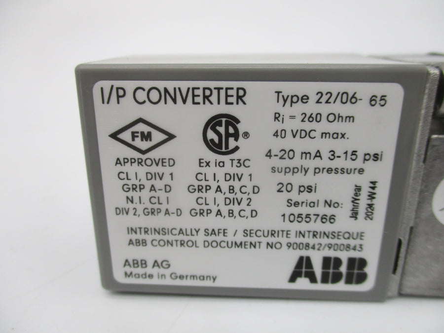 ABB TEIP11-PS V18311H-612210100 40VDC 3-15PSI NSMP