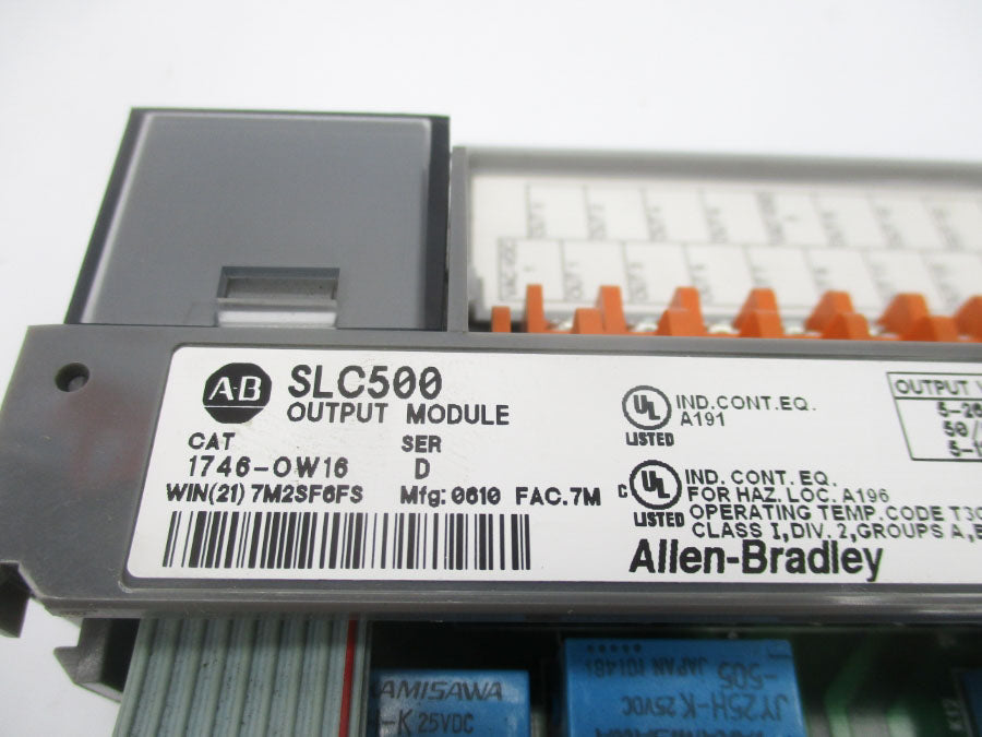 ALLEN BRADLEY 1746-OW16 SER. D DATE: 2010 (BR/WH) NSMP