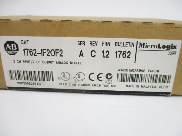 ALLEN BRADLEY 1762-IF2OF2 SER. A F/W 1.2 24VDC 0.105A REV. C (BR/WH) NSMP