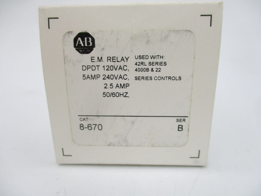 INDUSTRIAL SPARE PART 8-670 SER. B 120/240VAC 2.5A (WH) NSMP