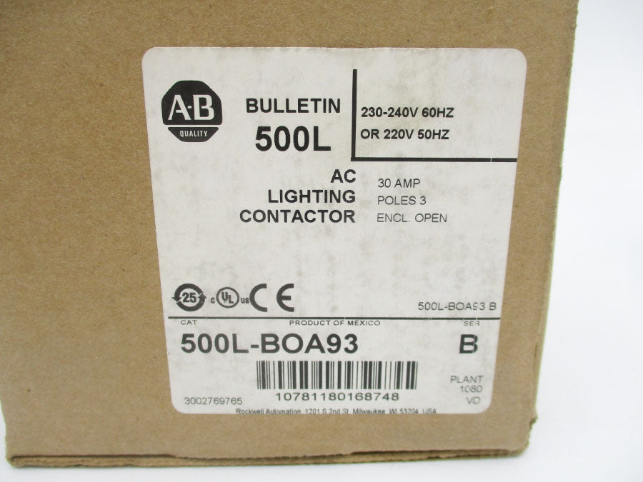 ALLEN BRADLEY 500L-BOA93 SER. B 230-240V 30A (BR/WH) NSMP