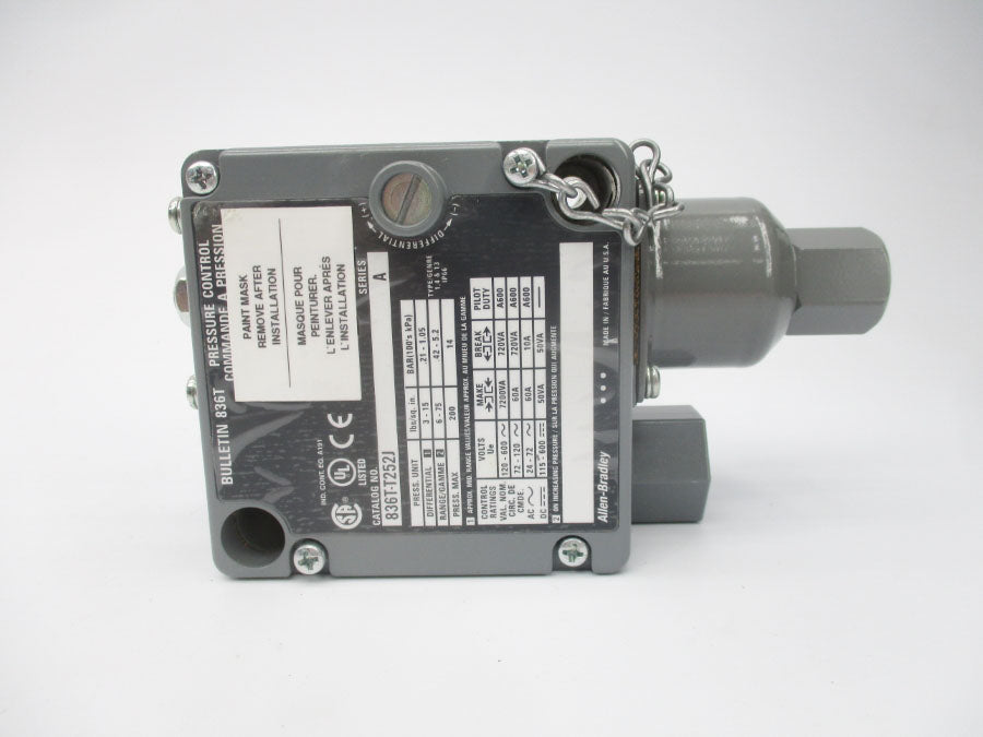 ALLEN BRADLEY 836T-T252J SER. A 120-600VAC 60A 6-75PSI  (BR/WH) NSMP