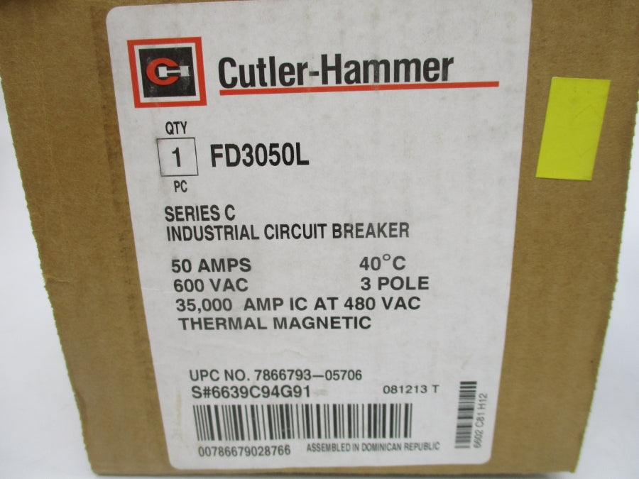 CULTER HAMMER FD3050L SER. C 600VAC 50A NSMP