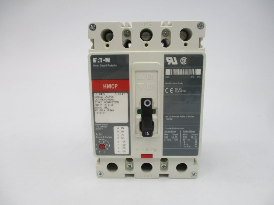 EATON HMCP015E0C 6601C87G05 SER. C 600VAC 15A NSMP