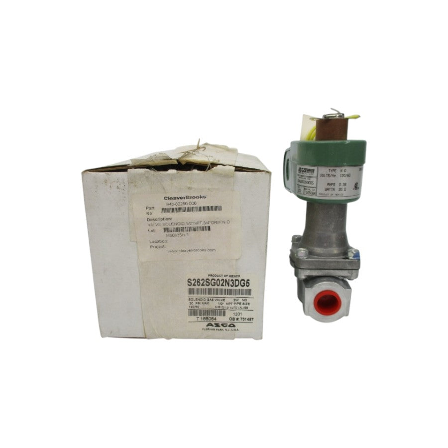 ASCO S262SG02N3DG5 120V 0.36A 30PSI 1/2" NSMP