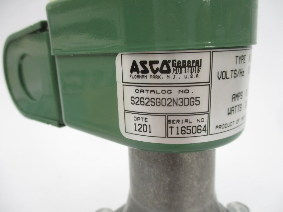 ASCO S262SG02N3DG5 120V 0.36A 30PSI 1/2" NSMP