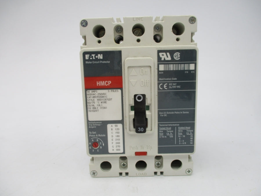 EATON HMCP030H1CA09 SER. C 600VAC 30A NSMP
