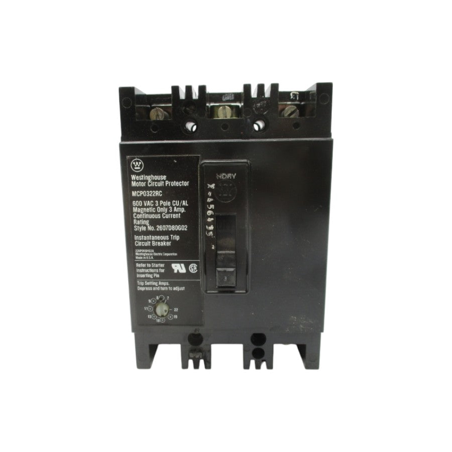 WESTINGHOUSE MCP0322RC 600VAC 3A NSNP