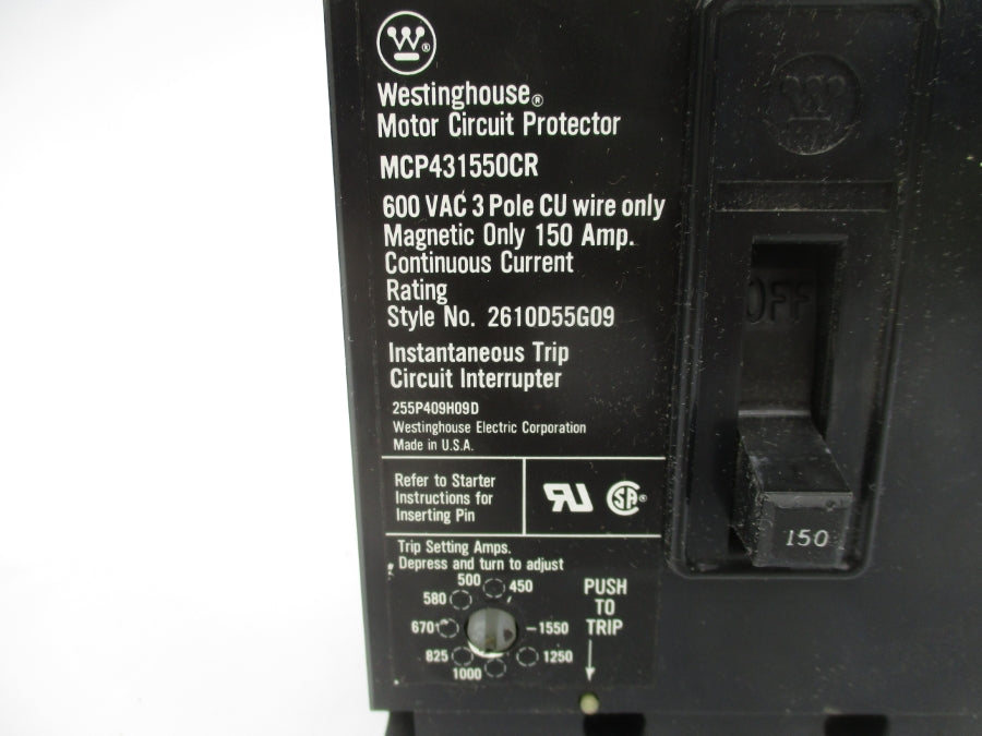 WESTINGHOUSE MCP431550CR 600VAC 150A NSNP