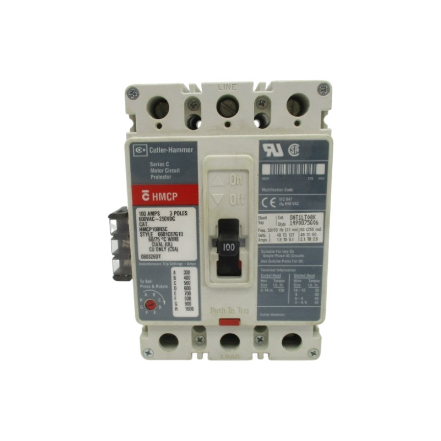 CUTLER HAMMER HMCP100R3C SER. C 600VAC 300-1000A NSNP