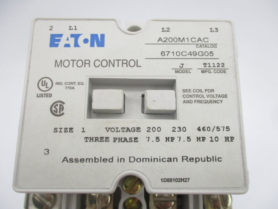 EATON A200M1CAC 110/120V NSNP