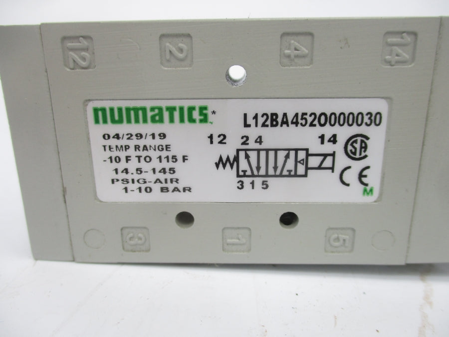 NUMATICS L12BA452O000030 100-115/110-120V .07A 14.5-145PSI NSNP