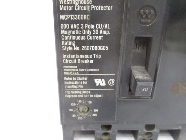 WESTINGHOUSE MCP13300RC 600VAC 100-300A UNMP