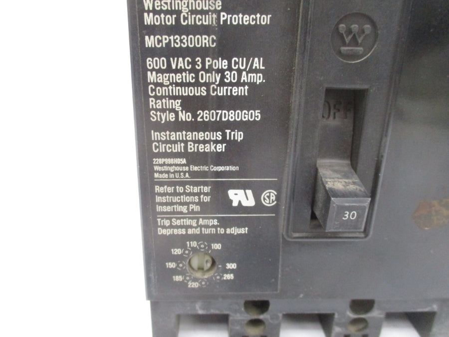 WESTINGHOUSE MCP13300RC 600VAC 100-300A UNMP