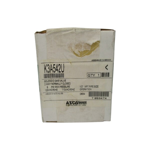 ASCO K3A542U 110/120VAC 6PSI 1/2" NSFS