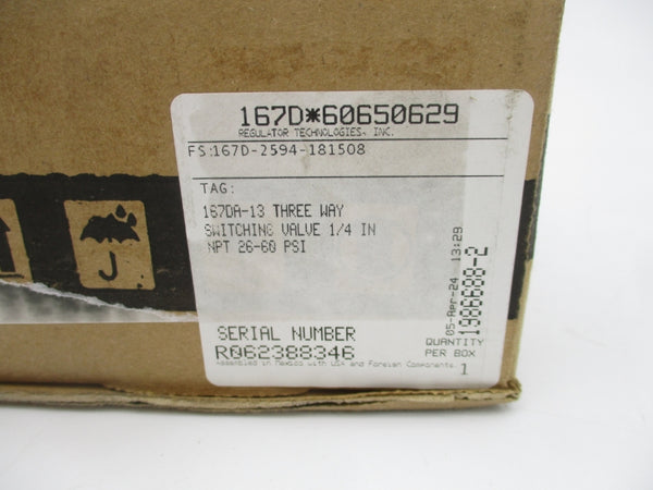 FISHER 167DA-13 167D-2594-181508 26-60PSI 1/4" NSMP